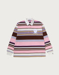 BY BATHING APE STRIPE RELAXED FIT POLO LS TEE MENS