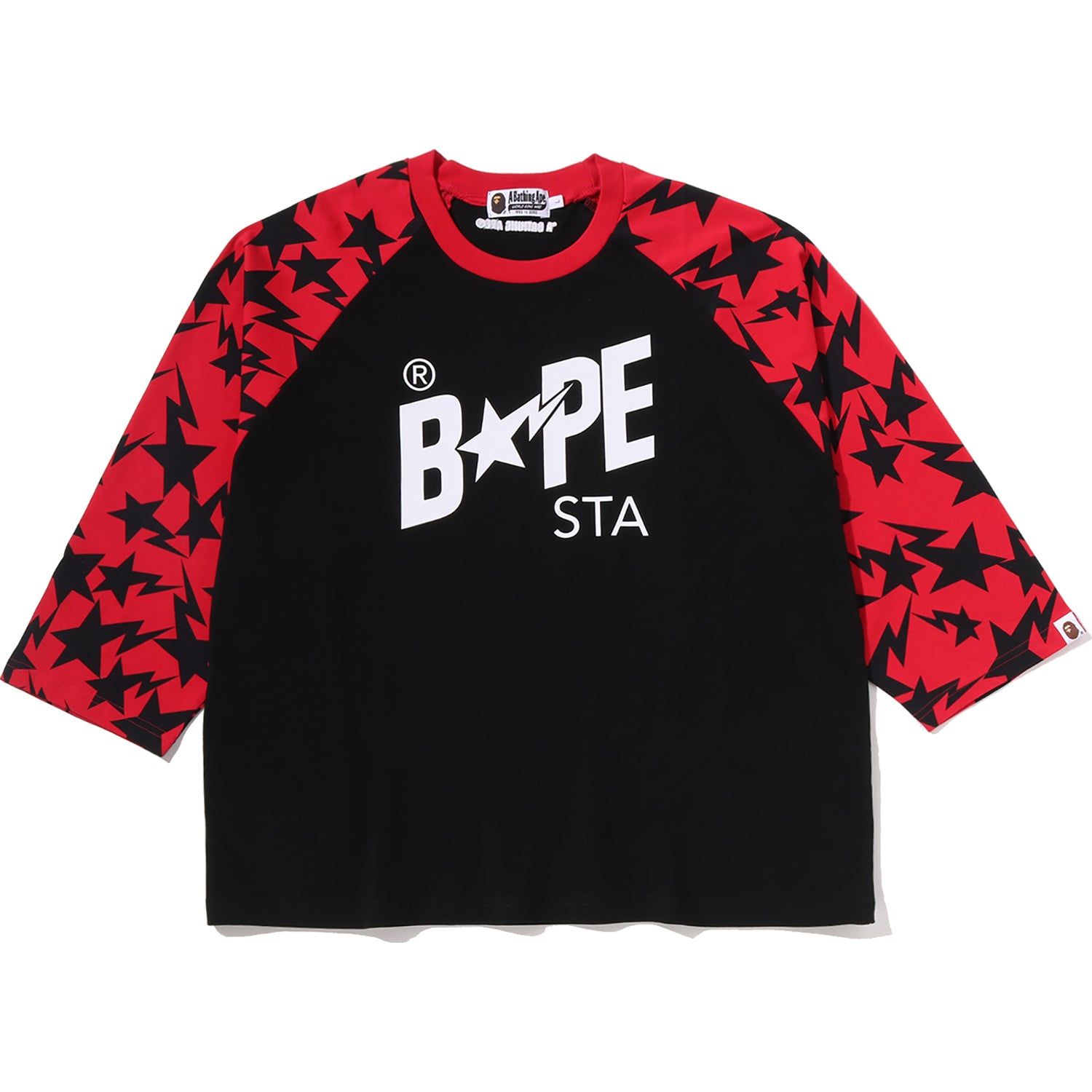 STA PATTERN BAPE STA RAGLAN CROPPED FIT LS TEE MENS – us.bape.com