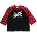 STA PATTERN BAPE STA RAGLAN CROPPED FIT LS TEE MENS