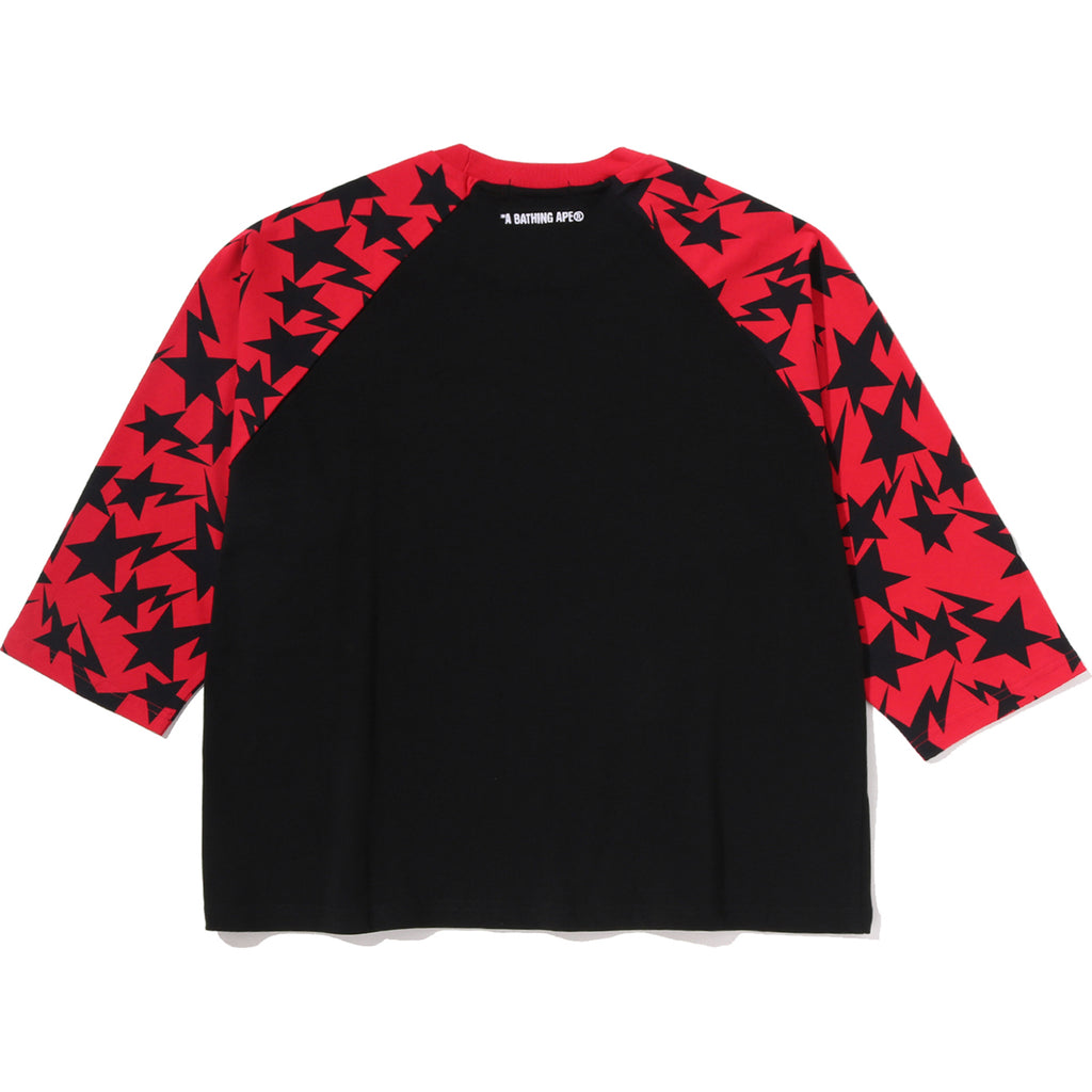 STA PATTERN BAPE STA RAGLAN CROPPED FIT LS TEE MENS