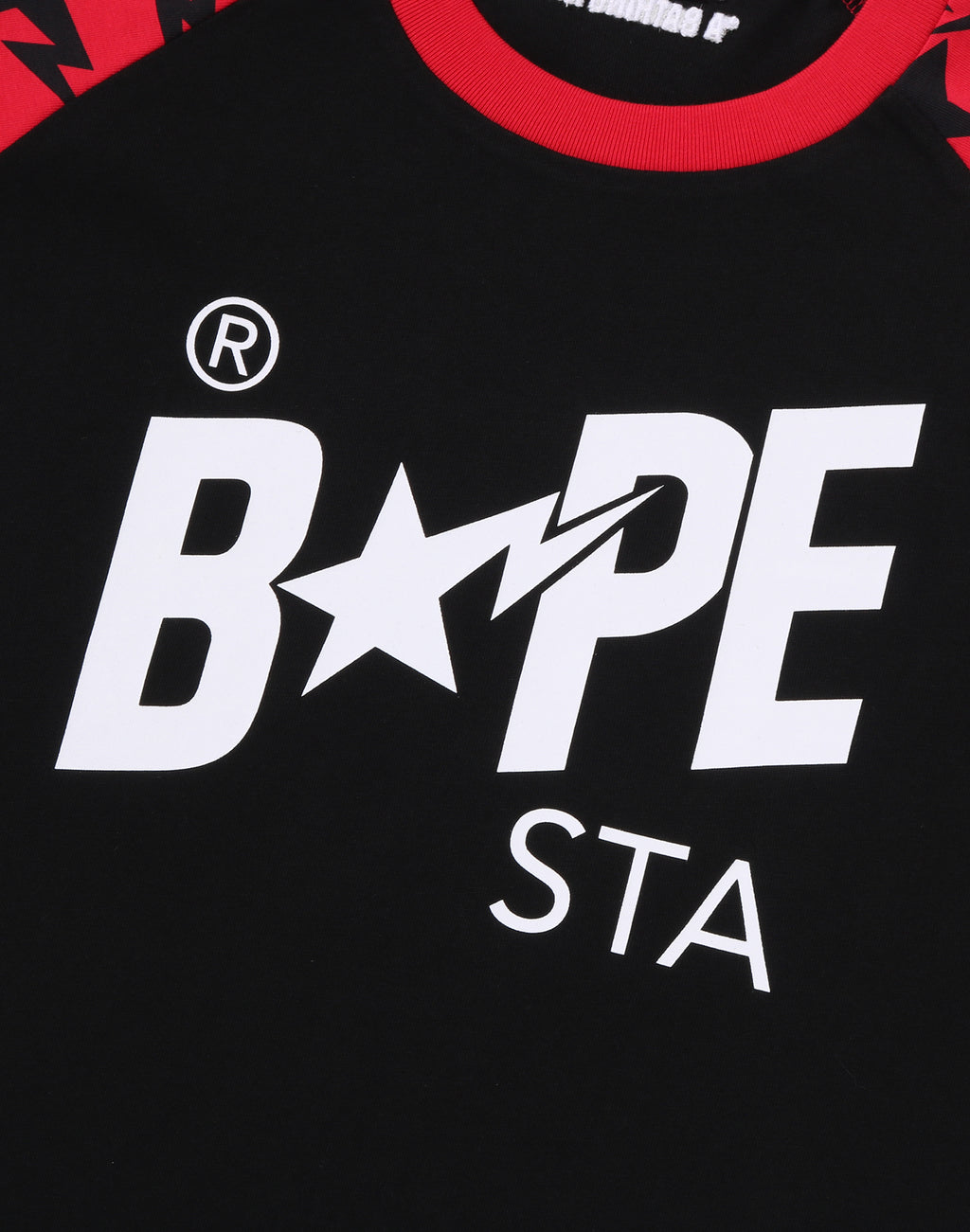STA PATTERN BAPE STA RAGLAN CROPPED FIT LS TEE MENS