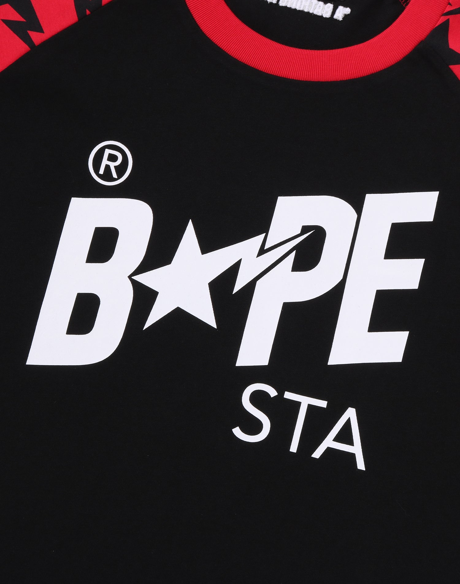STA PATTERN BAPE STA RAGLAN CROPPED FIT LS TEE MENS