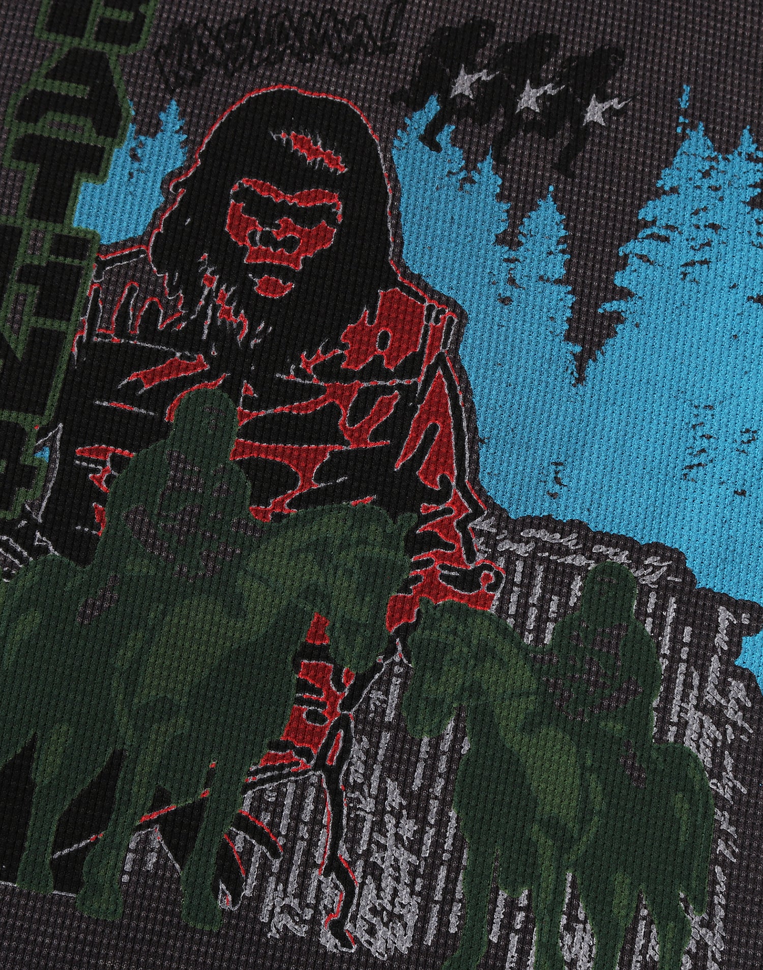 HEAVY WASHED BAPE MILITARY GRAPHIC RELAXED FIT LS TEE MENS