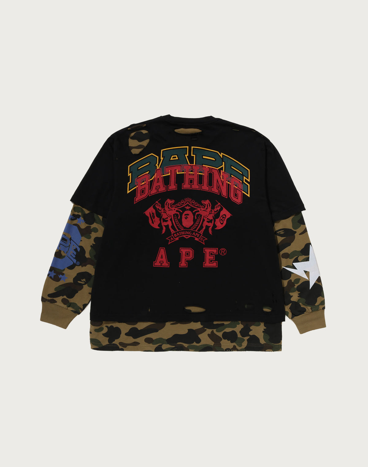 DESTROYED MULTI LOGO 2 IN 1 RELAXED FIT LS TEE MENS