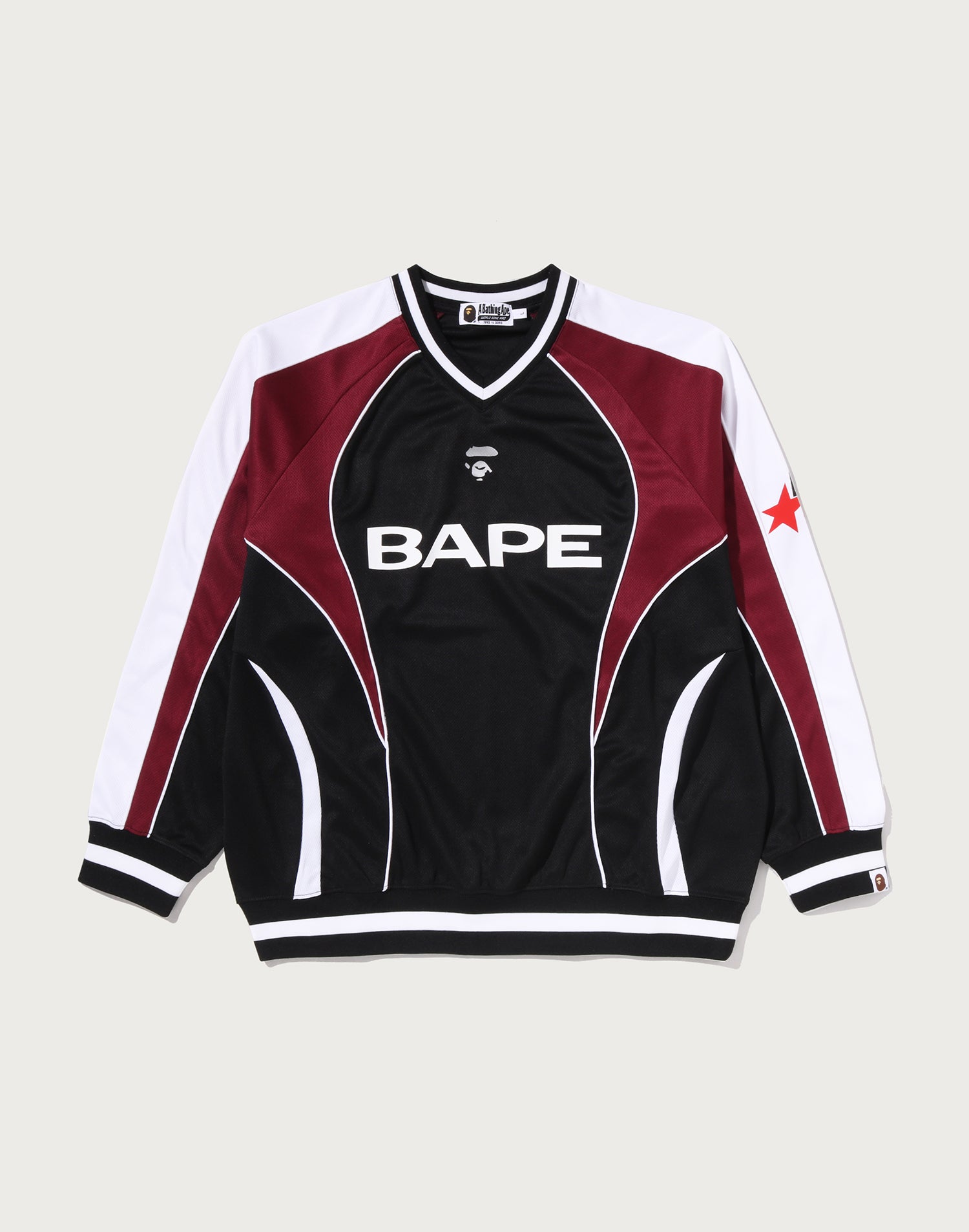 BAPE SOCCER LOGO WARM UP RELAXED FIT LS TEE MENS