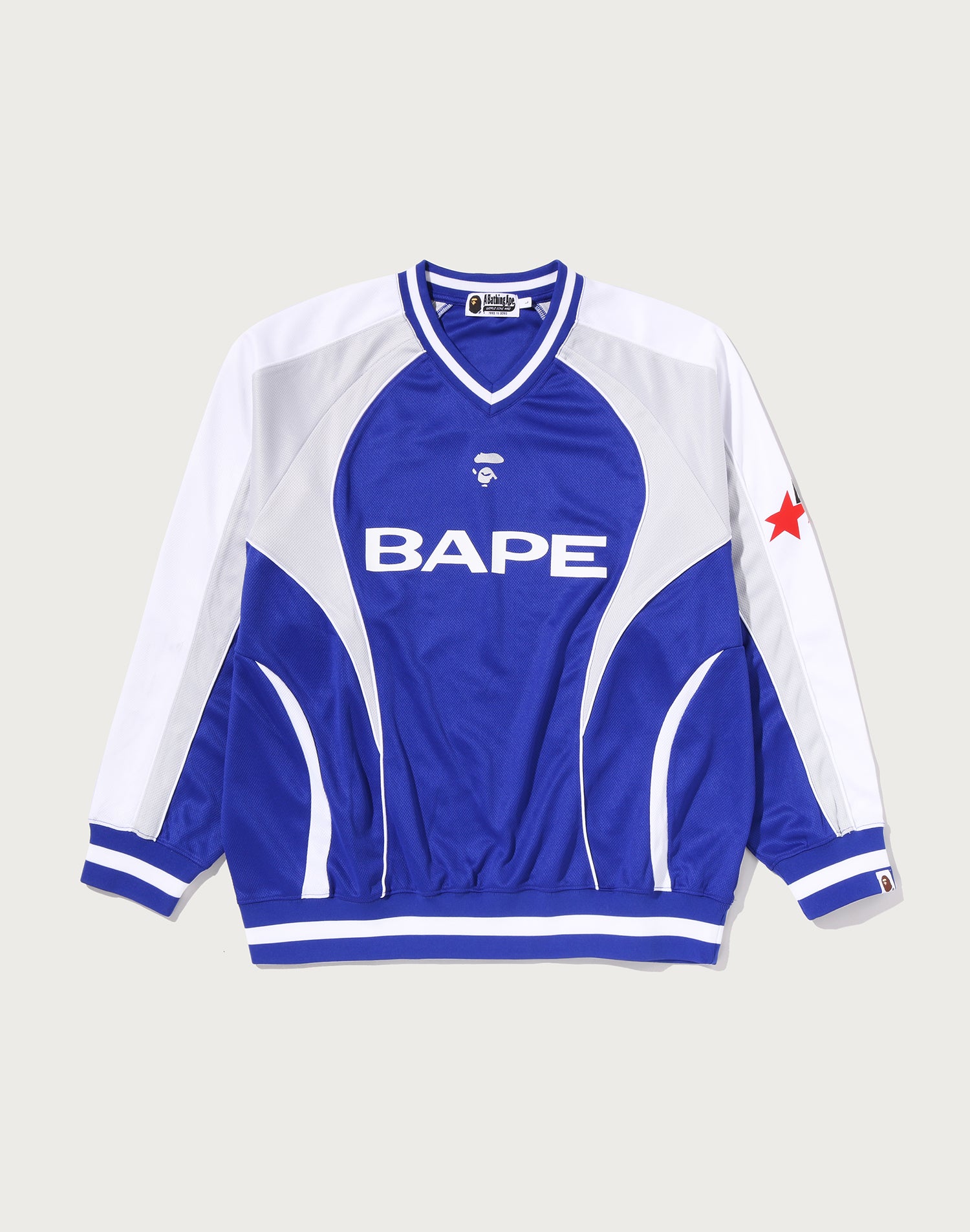 BAPE SOCCER LOGO WARM UP RELAXED FIT LS TEE MENS