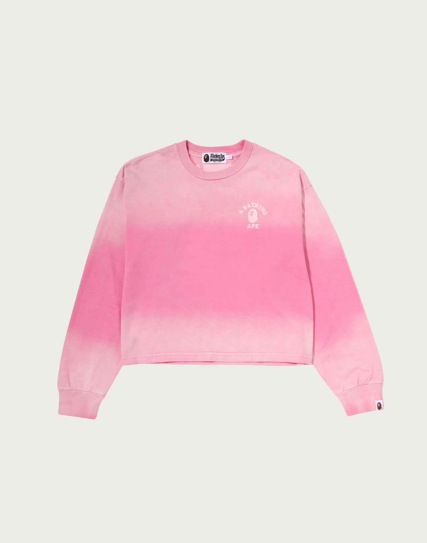 COLLEGE BOXY CROPPED LS TEE LADIES – us.bape.com