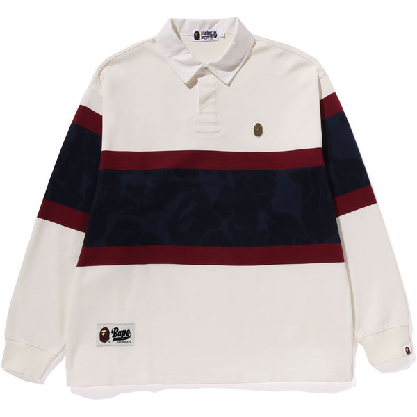 METAL ONE POINT BAPE L/S COLOR BLOCKING RUGBY POLO