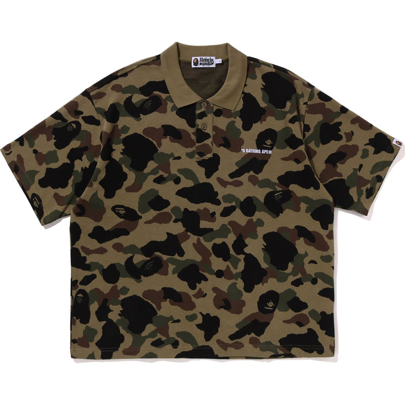1ST CAMO JACQUARD LOGO RELAXED FIT POLO SHIRT MENS –