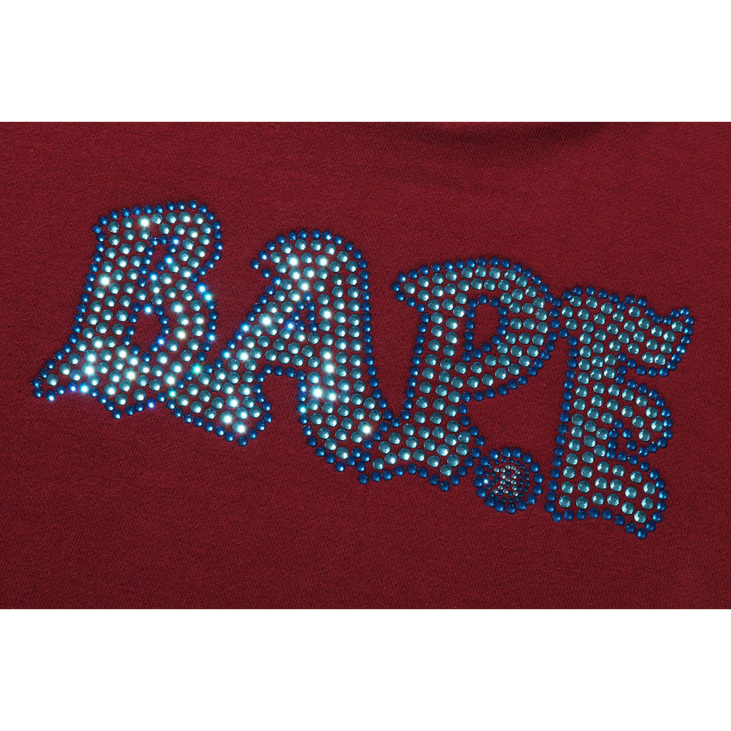 CRYSTAL STONE BAPE CROPPED PULLOVER HOODIE LADIES