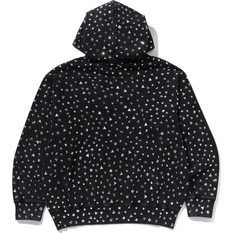 STUDDED LOGO RELAXED FIT PULLOVER HOODIE MENS