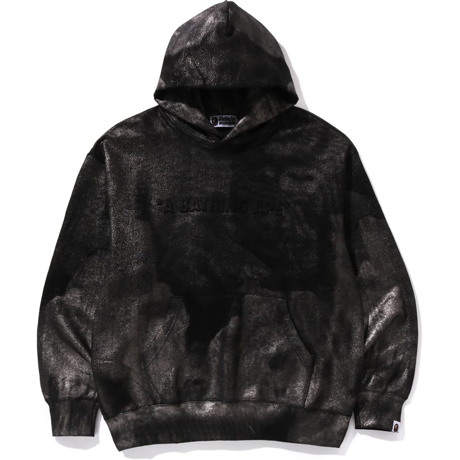 ★★ ★★ Men's Black Relaxed Fit Embossed Logo S COATED EMBOSS LOGO RELAXED FIT PULLOVER HOODIE MENS – us