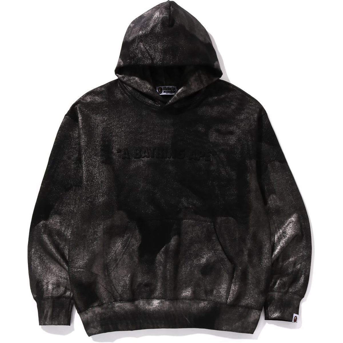 COATED EMBOSS LOGO RELAXED FIT PULLOVER HOODIE MENS