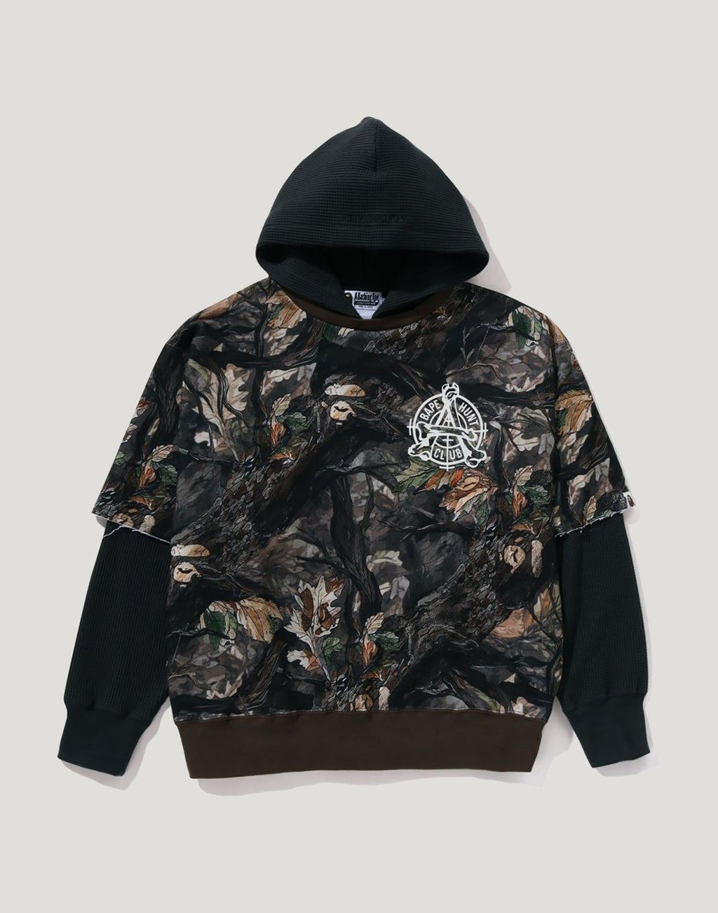 TREE EDGE CAMO LAYERED PULLOVER HOODIE MENS