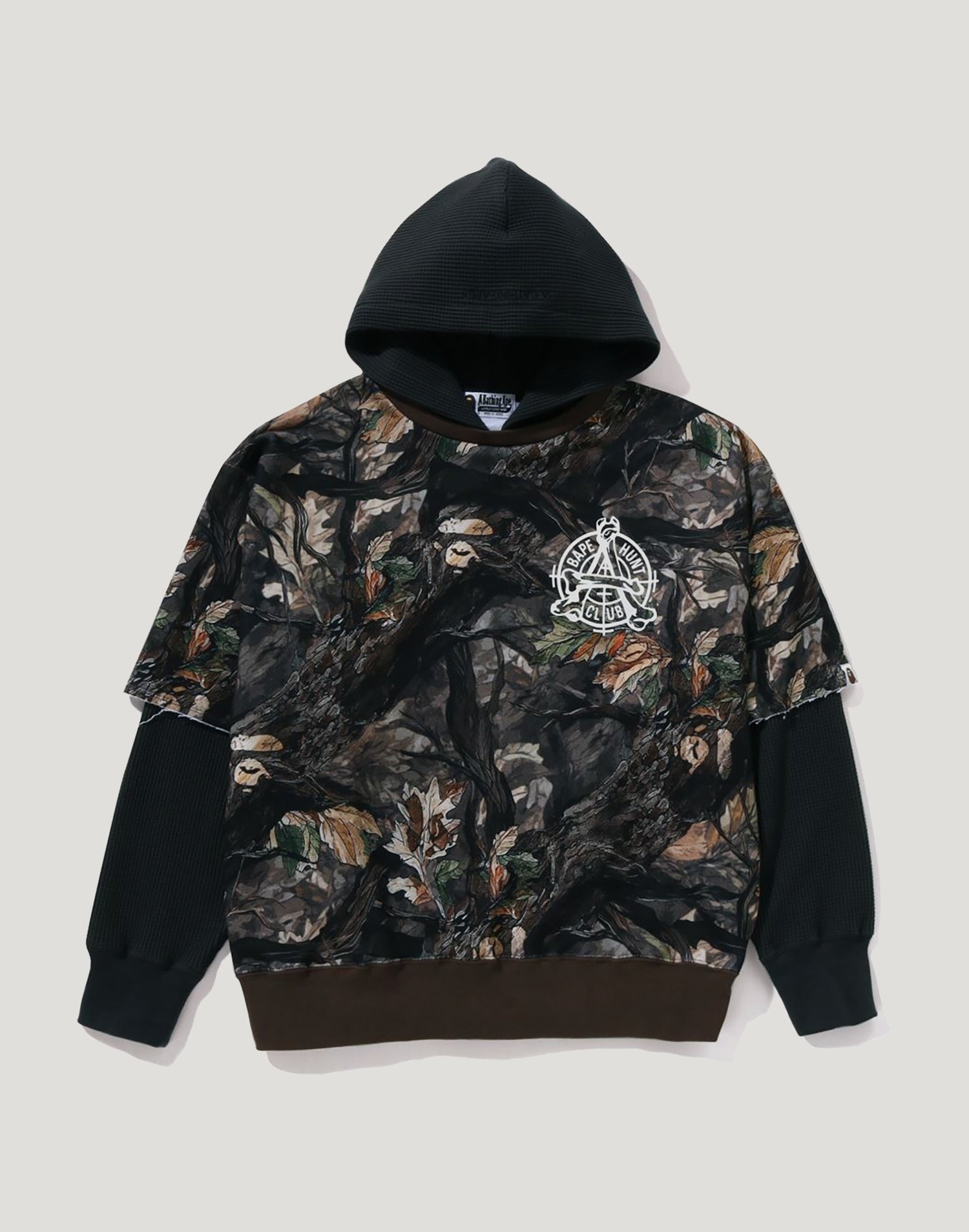 TREE EDGE CAMO LAYERED PULLOVER HOODIE MENS