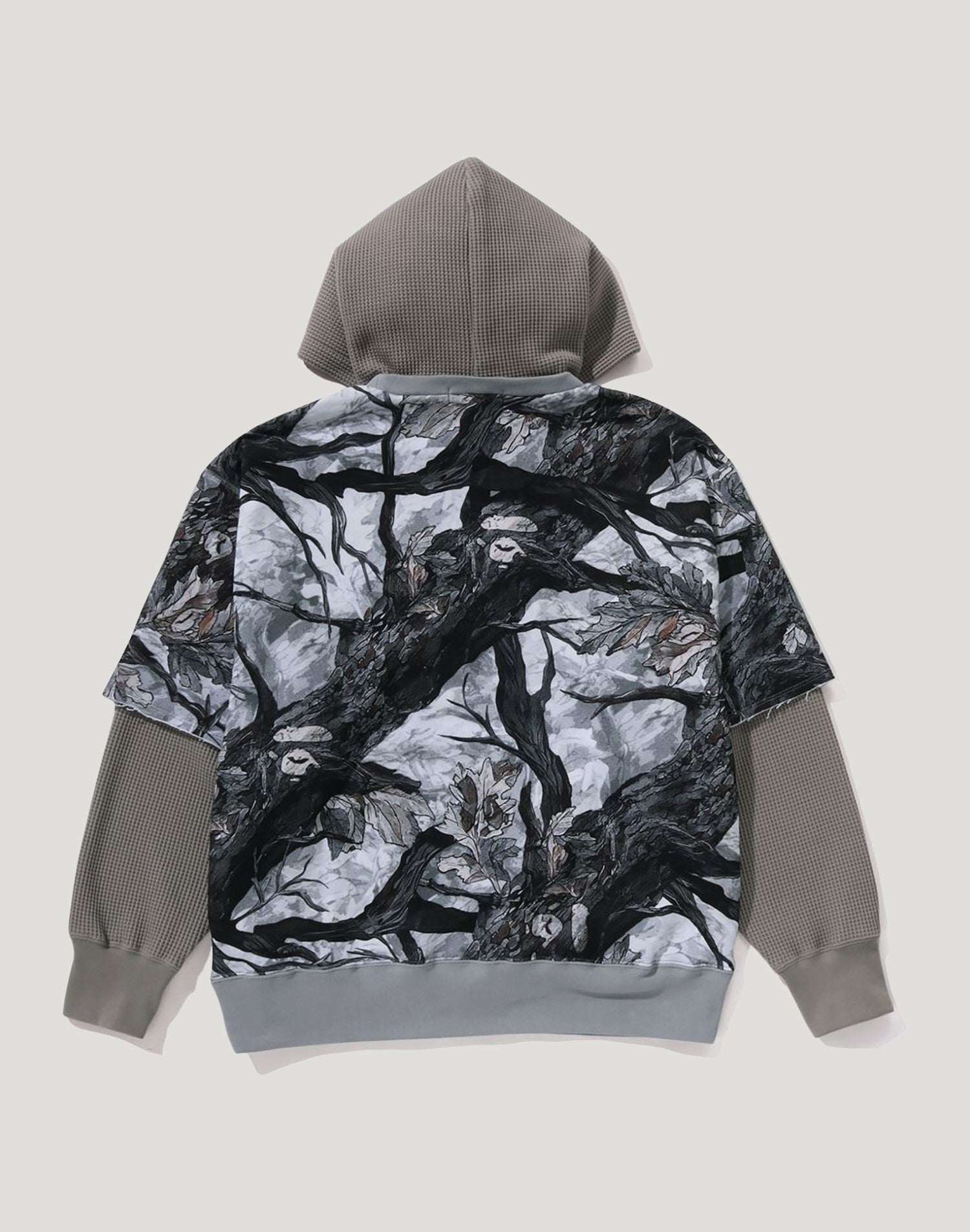 TREE EDGE CAMO LAYERED PULLOVER HOODIE MENS