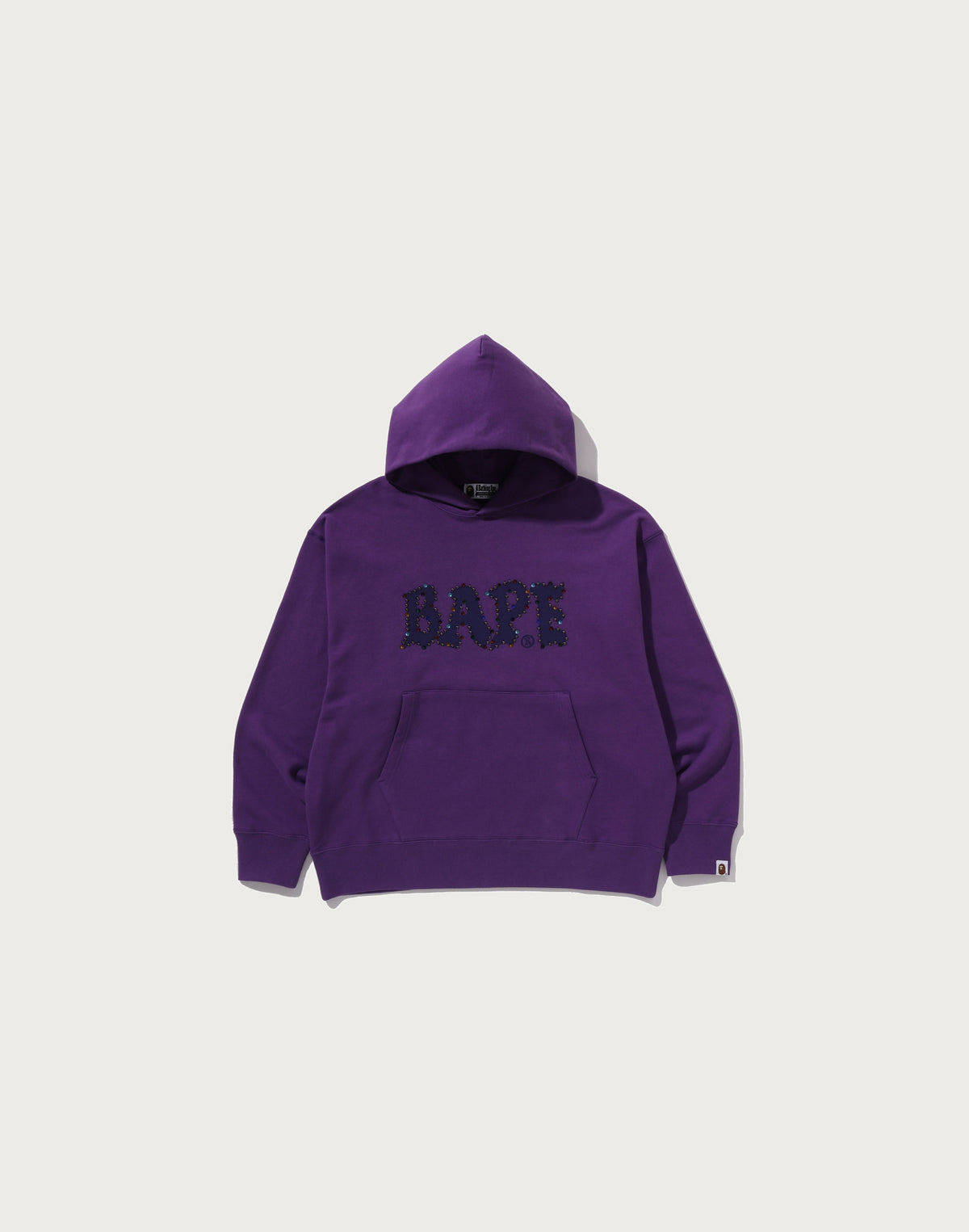 COLOR STONE BAPE RELAXED FIT PULLOVER HOODIE MENS