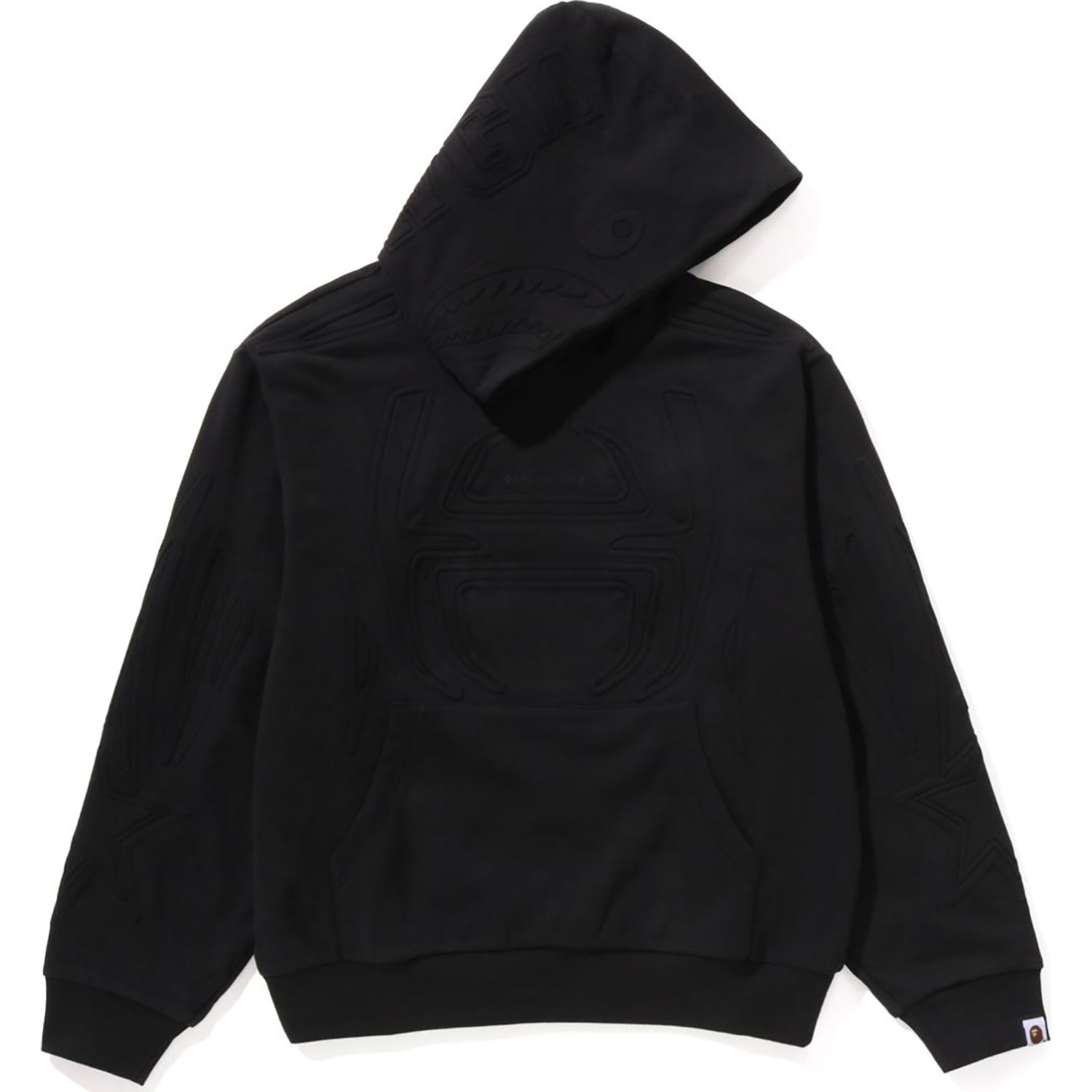 PADDED SHARK CROPPED FIT PULLOVER HOODIE MENS