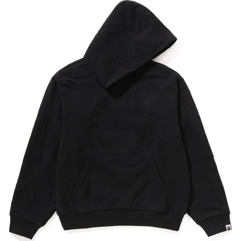 PADDED SHARK CROPPED FIT PULLOVER HOODIE MENS