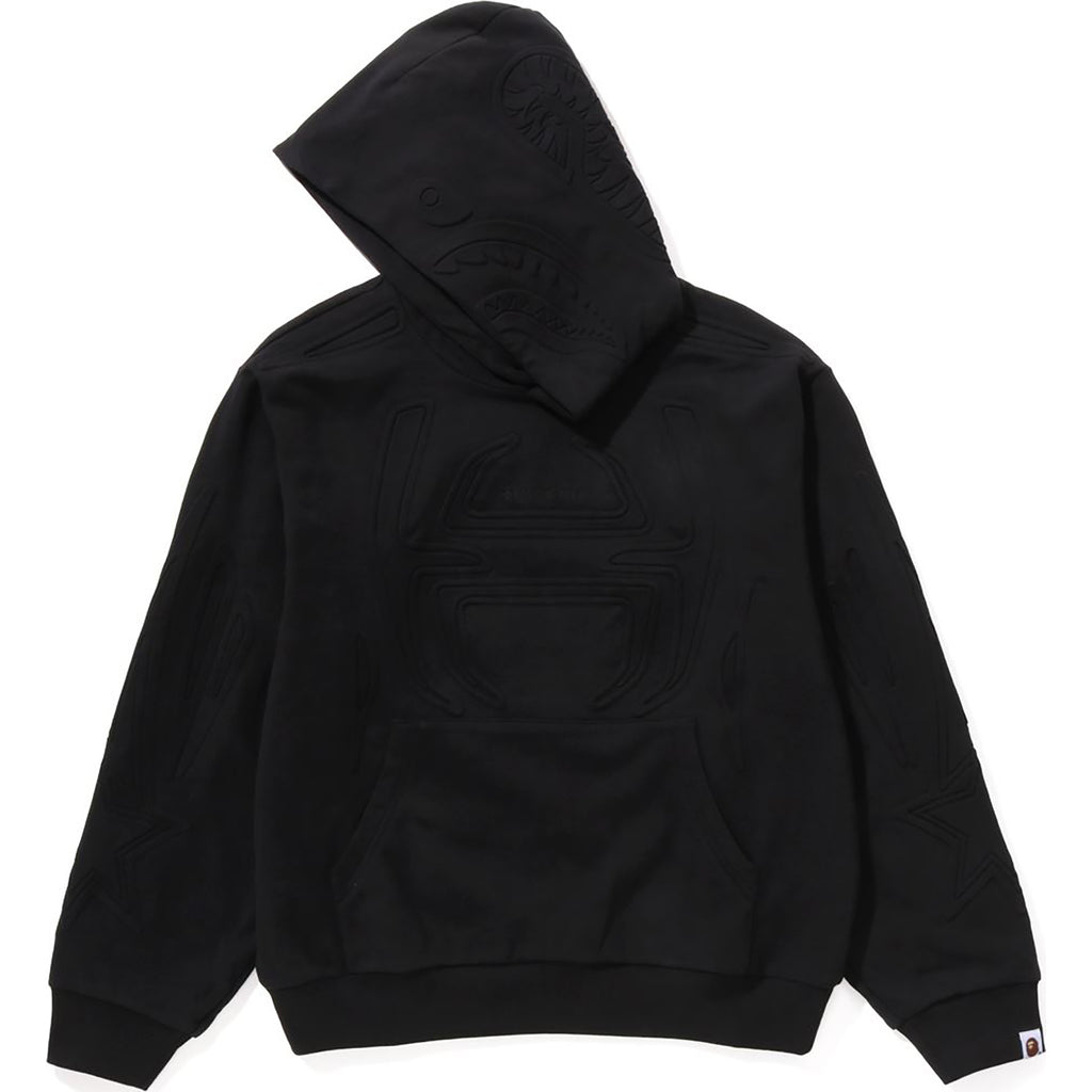 PADDED SHARK CROPPED FIT PULLOVER HOODIE MENS