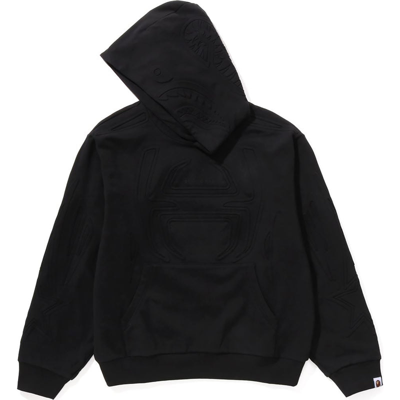 PADDED SHARK CROPPED FIT PULLOVER HOODIE MENS
