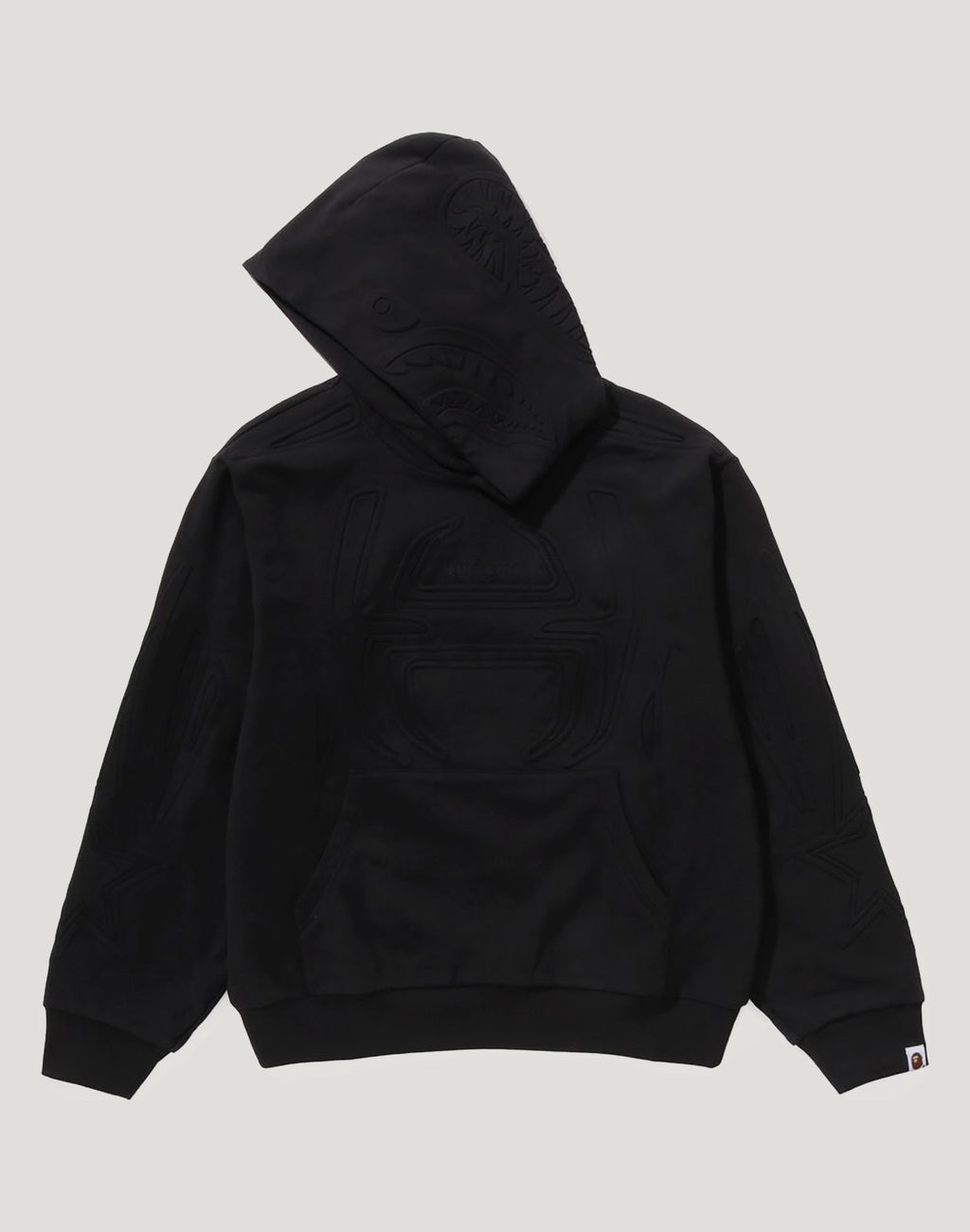 PADDED SHARK CROPPED FIT PULLOVER HOODIE MENS