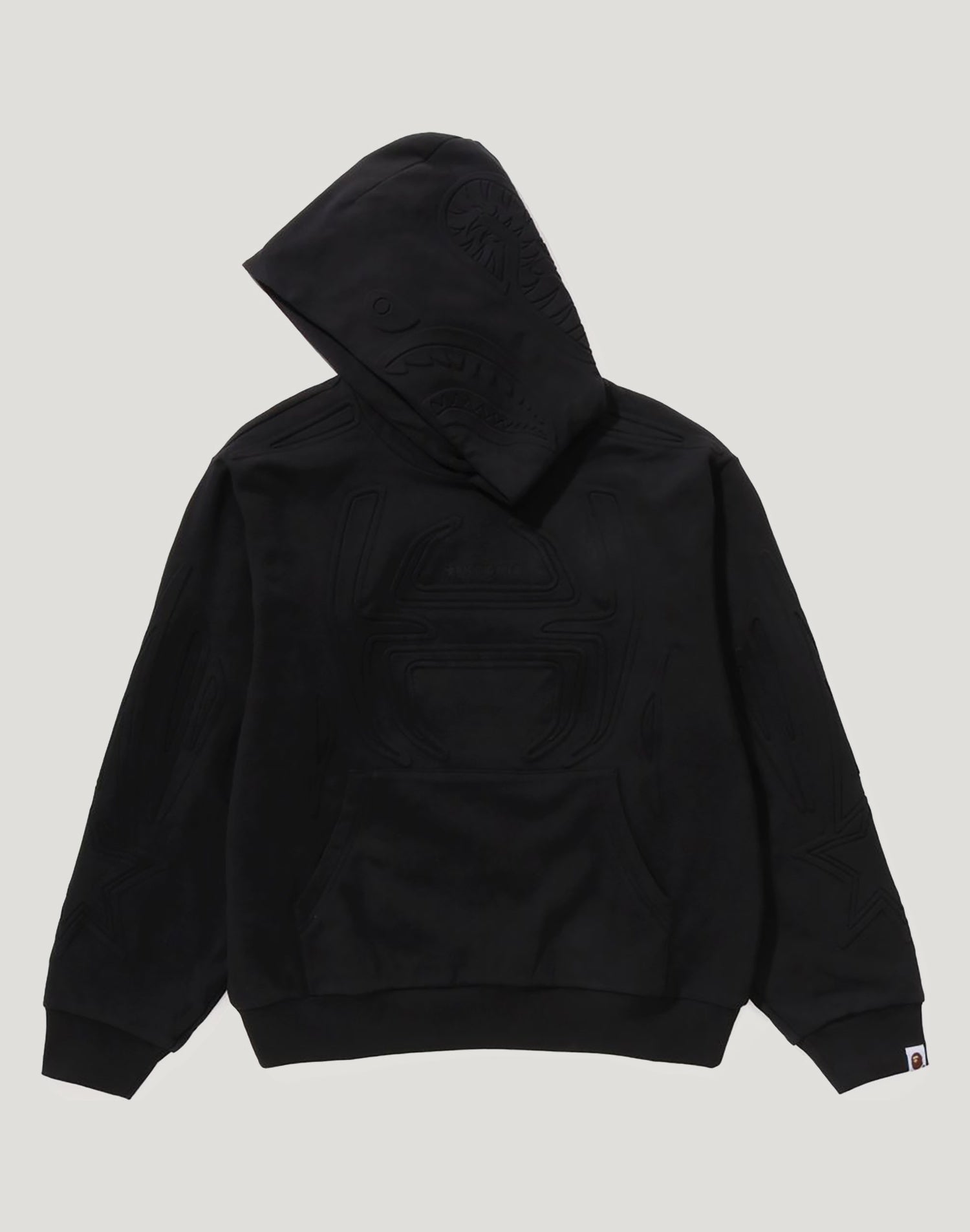 PADDED SHARK CROPPED FIT PULLOVER HOODIE MENS