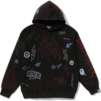 ALLOVER PRINT RELAXED FIT PULLOVER HOODIE MENS