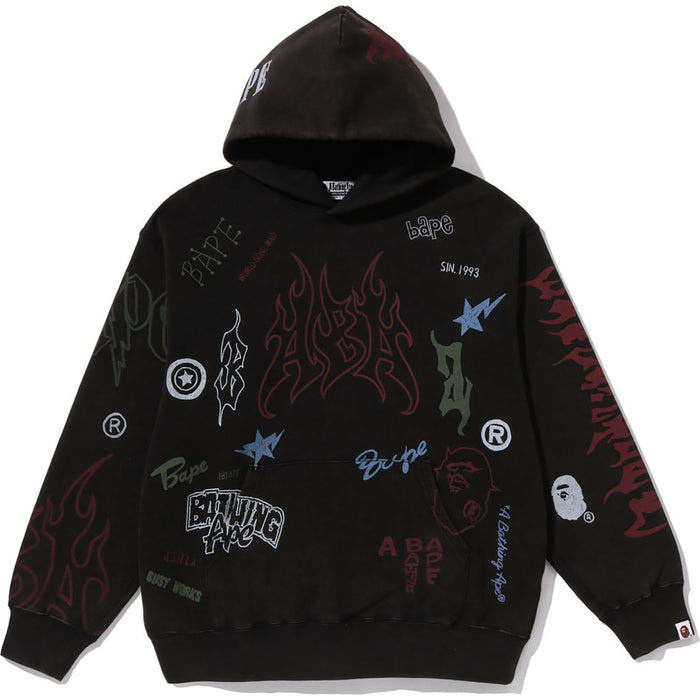 ALLOVER PRINT RELAXED FIT PULLOVER HOODIE MENS