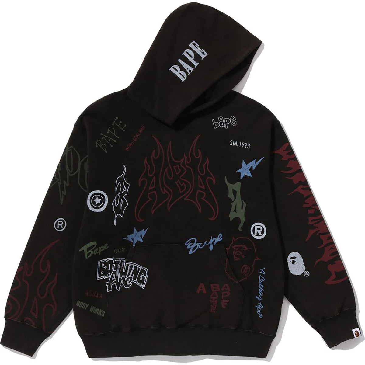 ALLOVER PRINT RELAXED FIT PULLOVER HOODIE MENS