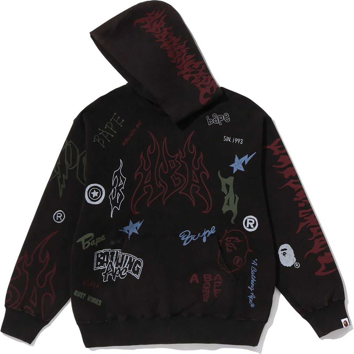 ALLOVER PRINT RELAXED FIT PULLOVER HOODIE MENS