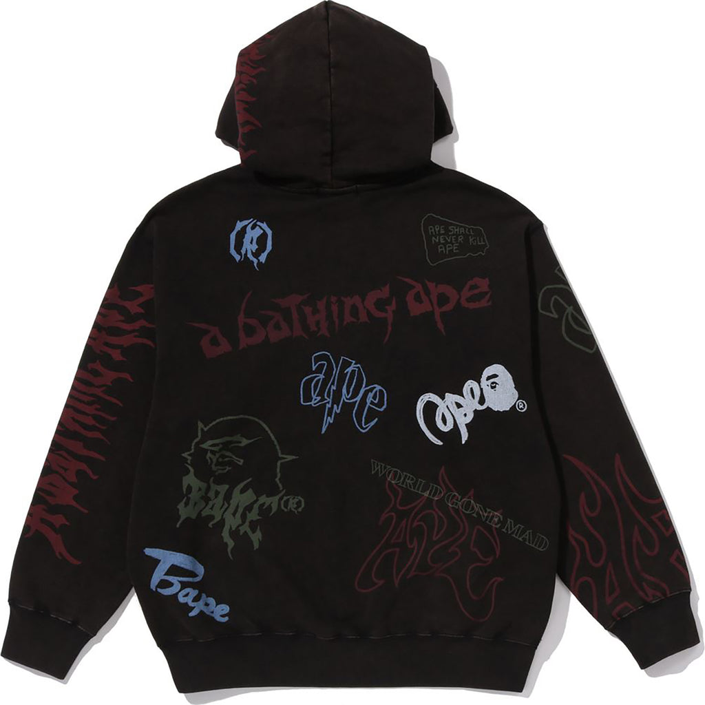 ALLOVER PRINT RELAXED FIT PULLOVER HOODIE MENS