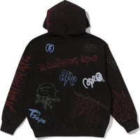 ALLOVER PRINT RELAXED FIT PULLOVER HOODIE MENS