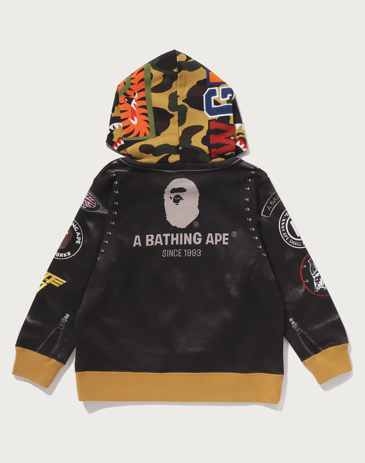 LEATHER JACKET PRINT SHARK PULLOVER HOODIE KIDS
