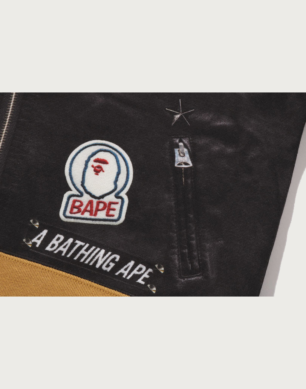 LEATHER JACKET PRINT SHARK PULLOVER HOODIE KIDS