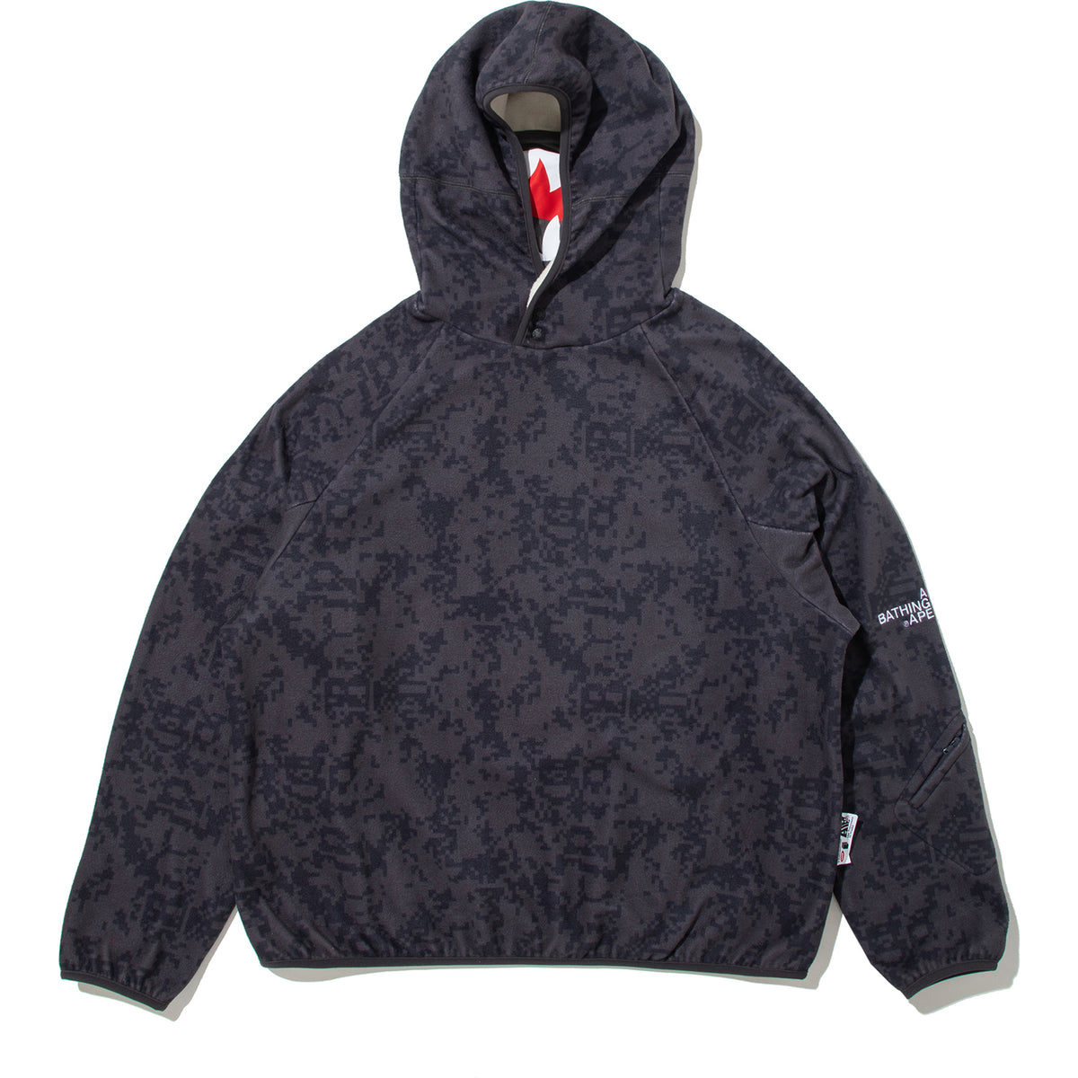 BAPE BY KAZUKI KURAISHI PIXELATE CAMO SHARK RELAXED FIT HOODIE MENS