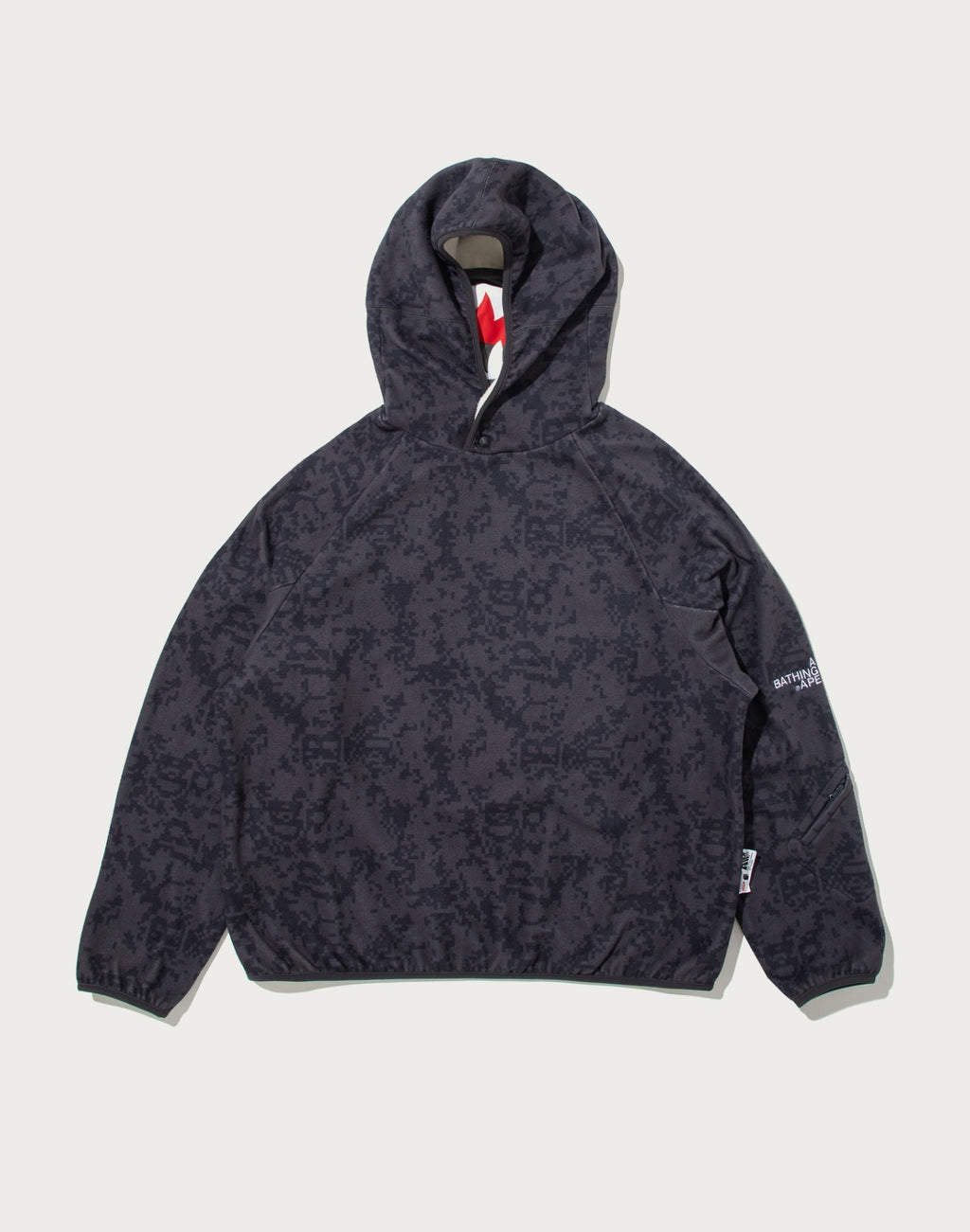 BAPE BY KAZUKI KURAISHI PIXELATE CAMO SHARK RELAXED FIT HOODIE MENS