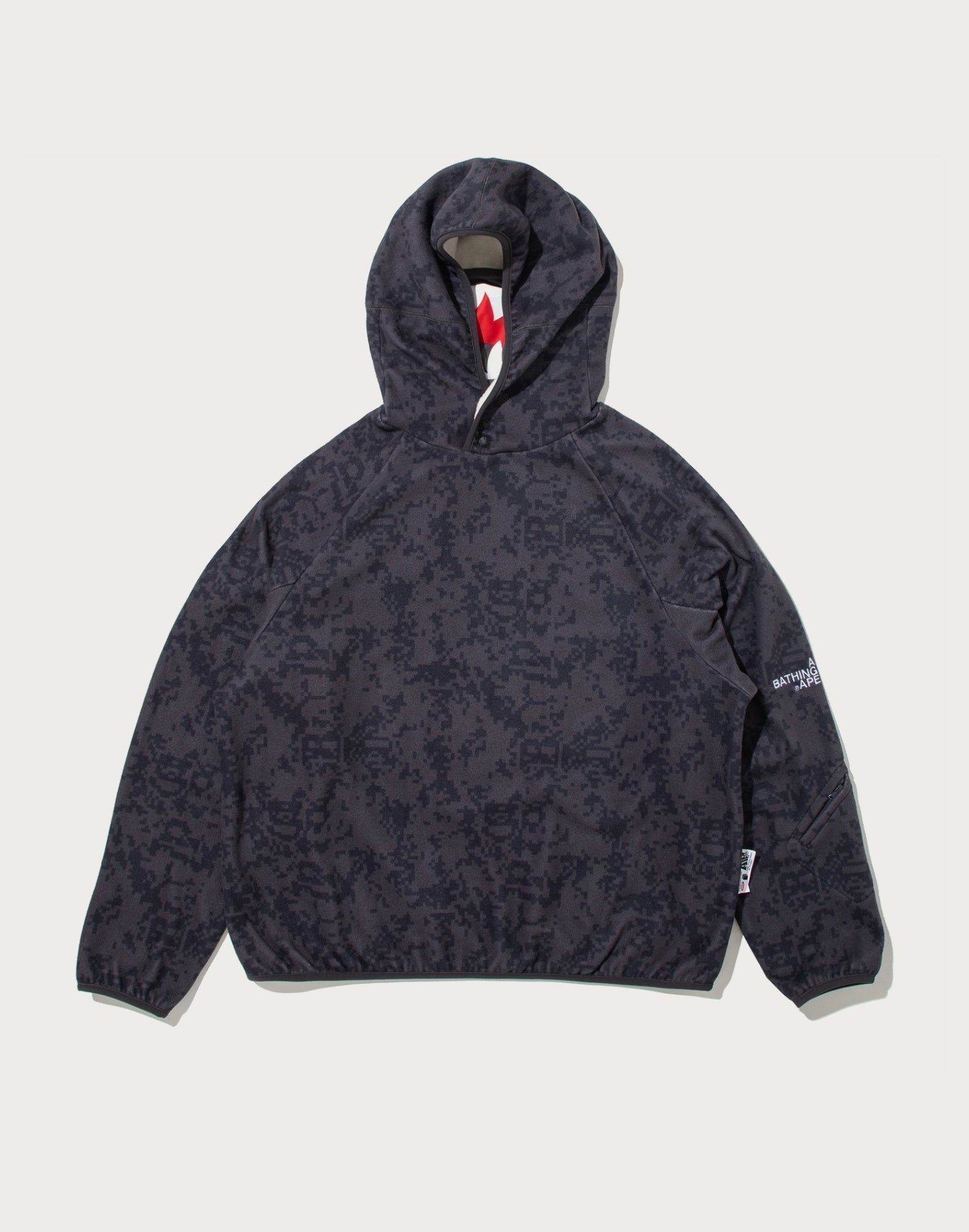 BAPE BY KAZUKI KURAISHI PIXELATE CAMO SHARK RELAXED FIT HOODIE MENS