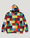MULTI COLOR PATCHWORK PULLOVER HOODIE MENS