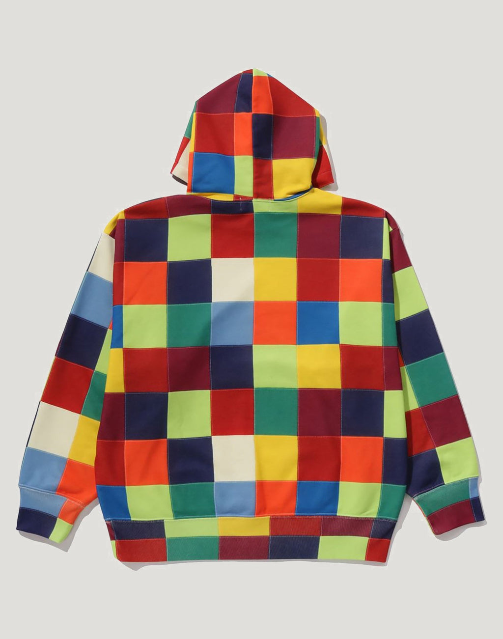 MULTI COLOR PATCHWORK PULLOVER HOODIE MENS