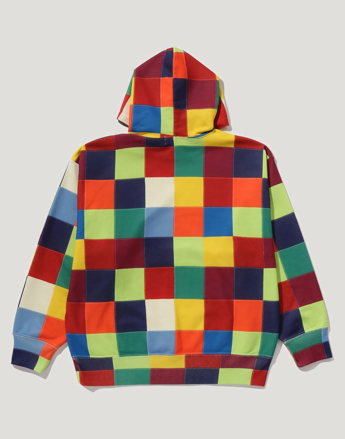 MULTI COLOR PATCHWORK PULLOVER HOODIE MENS