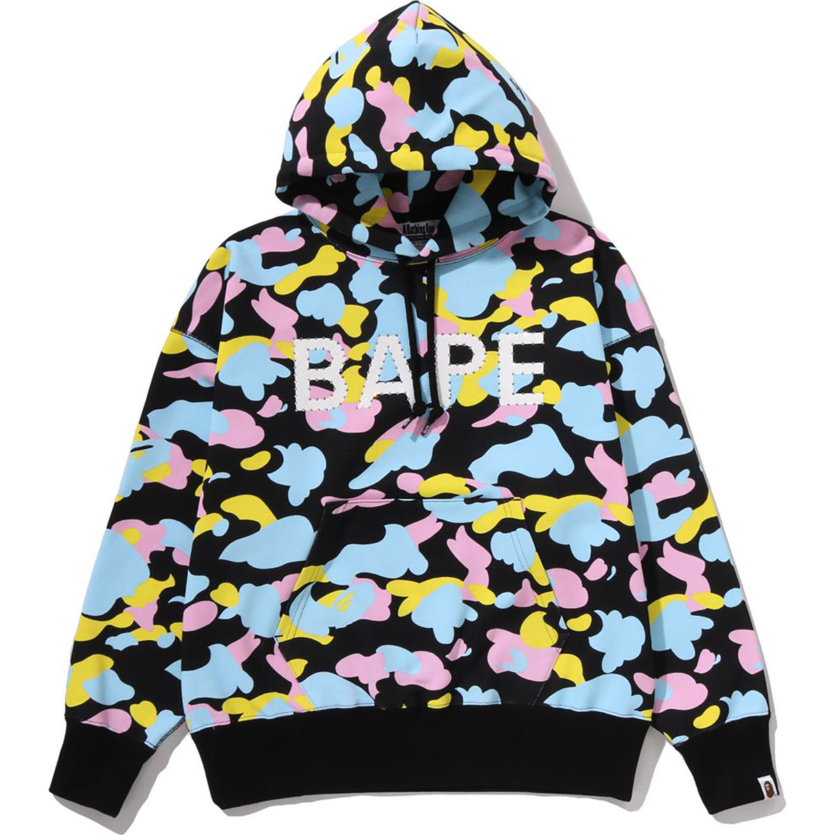 NEW MULTI CAMO LOGO OVERSIZED PULLOVER HOODIE LADIES