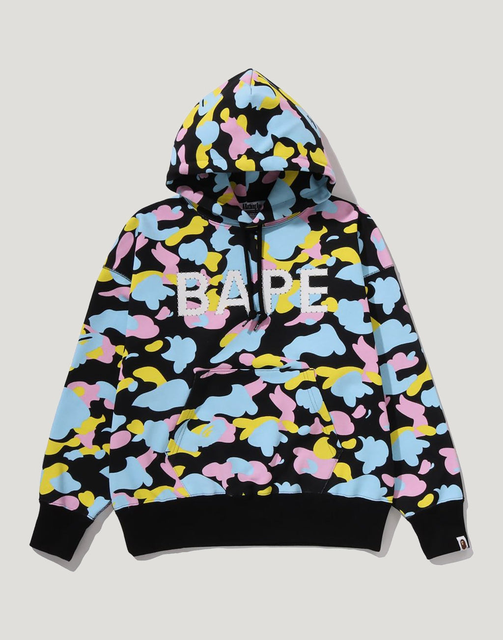 NEW MULTI CAMO LOGO OVERSIZED PULLOVER HOODIE LADIES