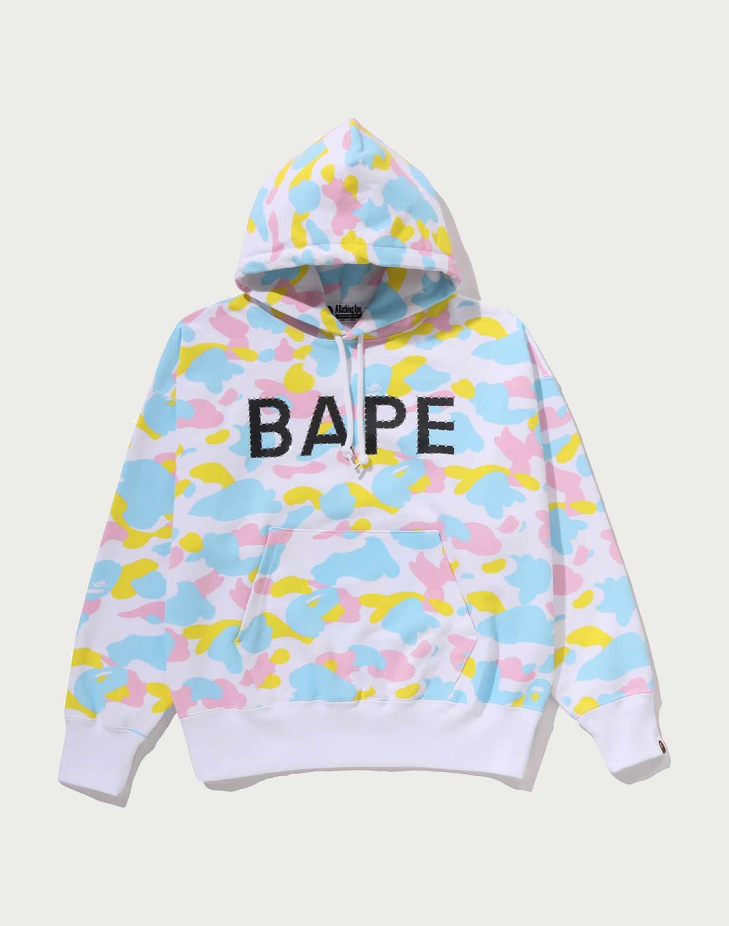 NEW MULTI CAMO LOGO OVERSIZED PULLOVER HOODIE LADIES