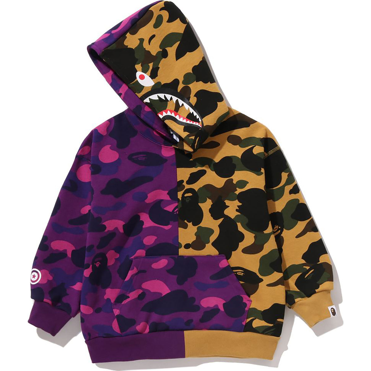 SPLIT CAMO SHARK RELAXED FIT PULLOVER HOODIE KIDS