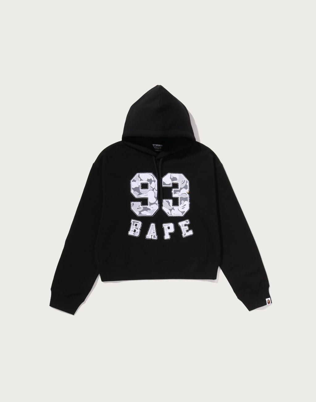 CAMO LACE PATCH BOXY CROPPED PULLOVER HOODIE LADIES