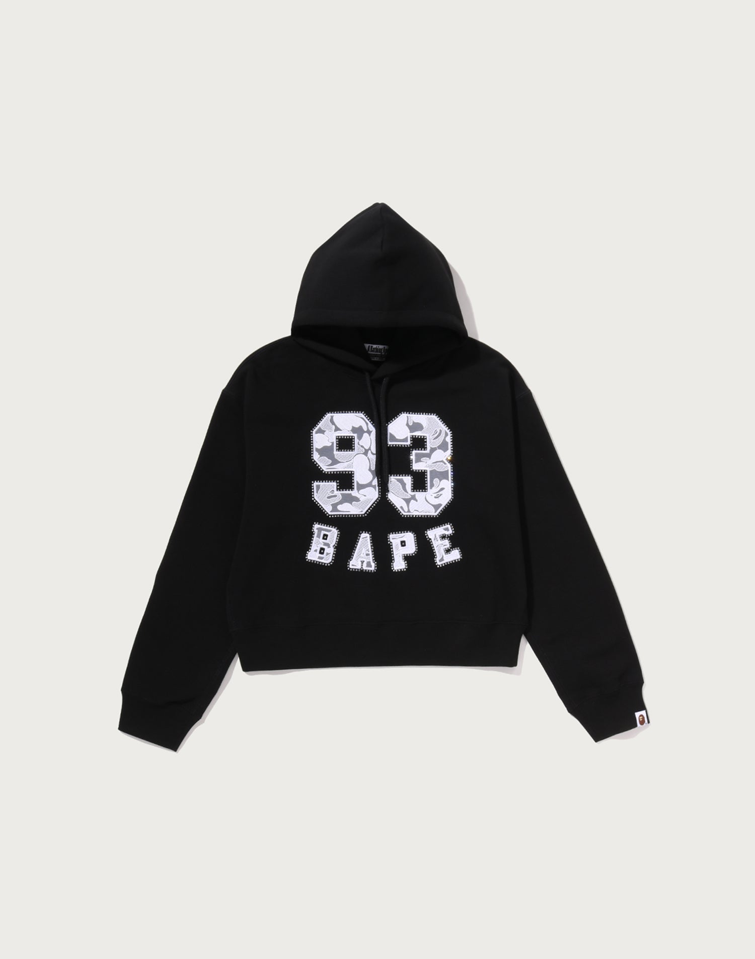 CAMO LACE PATCH BOXY CROPPED PULLOVER HOODIE LADIES