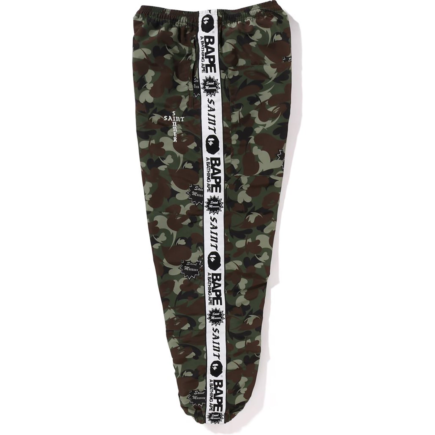 Bape x Saint Mxxxxxx Heart Camo Track Pants Olive