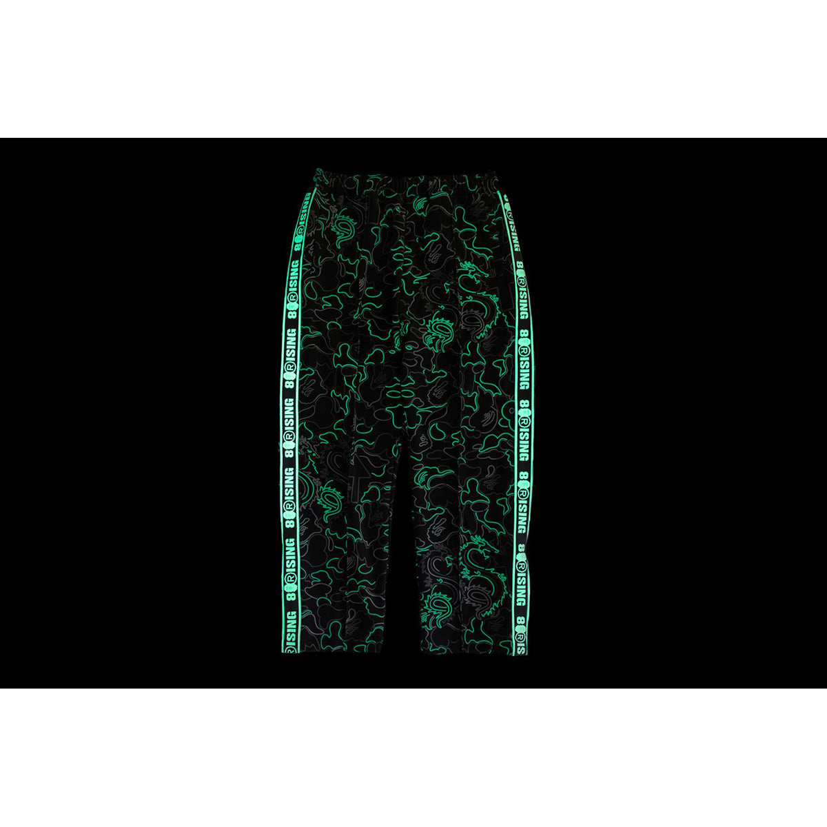 BAPE X 88RISING GLOW IN THE DARK CAMO TRACK PANTS MENS