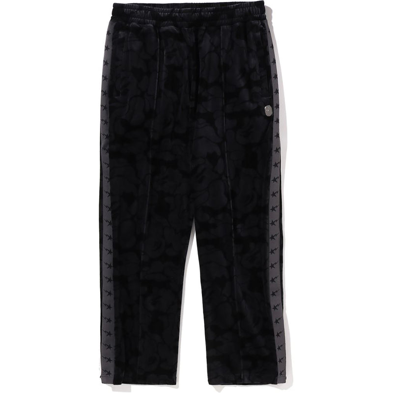 SOLID CAMO VELOUR METAL ONE POINT RELAXED FIT TRACK PANTS MENS